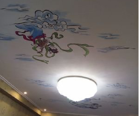 凌云如何快速绘制天花板上的手绘墙？